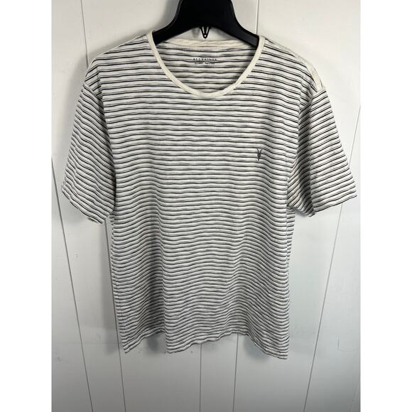 AllSaints Men's Ashton Crewneck T-Shirt in Gray/White Size XXL - Picture 3 of 7